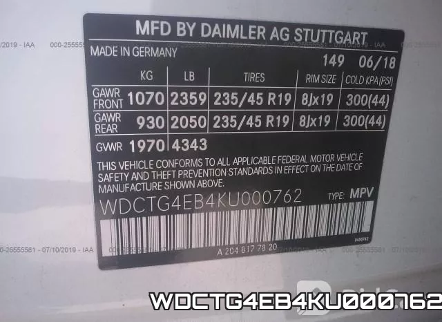 WDCTG4EB4KU000762 фото 9