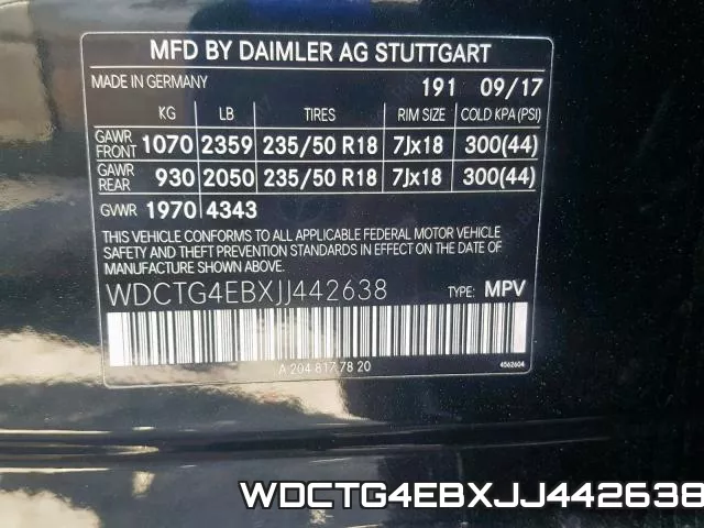 WDCTG4EBXJJ442638 фото 2