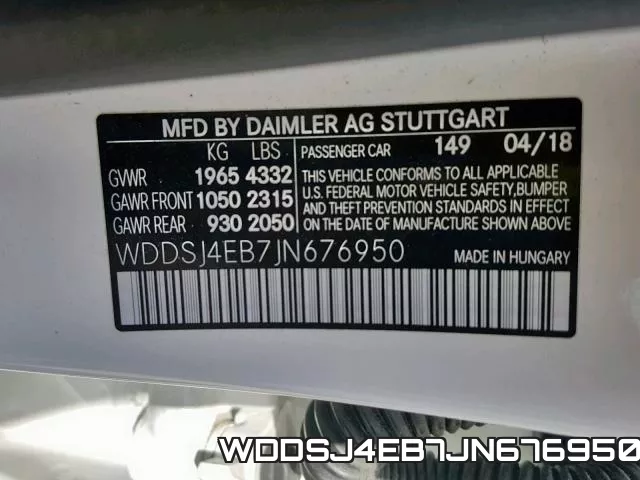 WDDSJ4EB7JN676950 фото 2