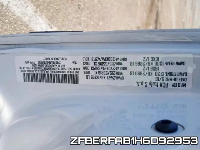 ZFBERFAB1H6D92953 фото 2