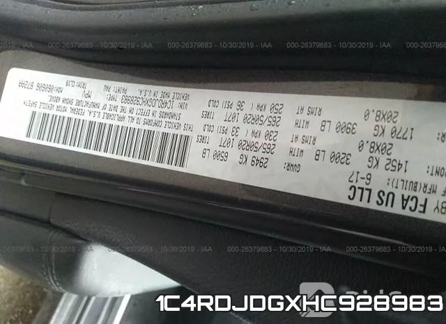 1C4RDJDGXHC928983 фото 8