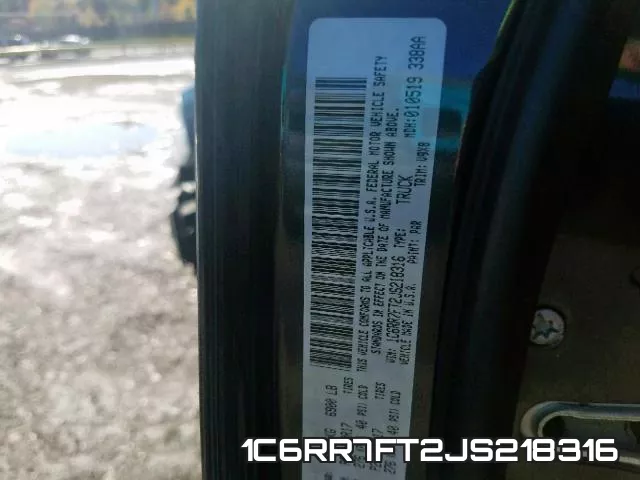 1C6RR7FT2JS218316 фото 2