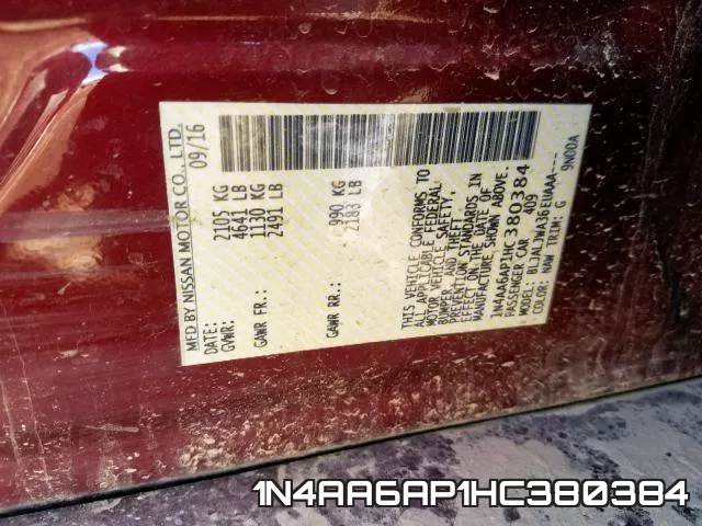1N4AA6AP1HC380384 фото 2