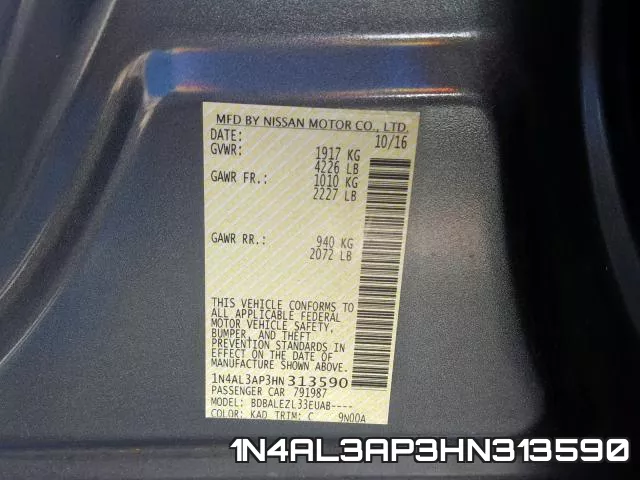 1N4AL3AP3HN313590 фото 2