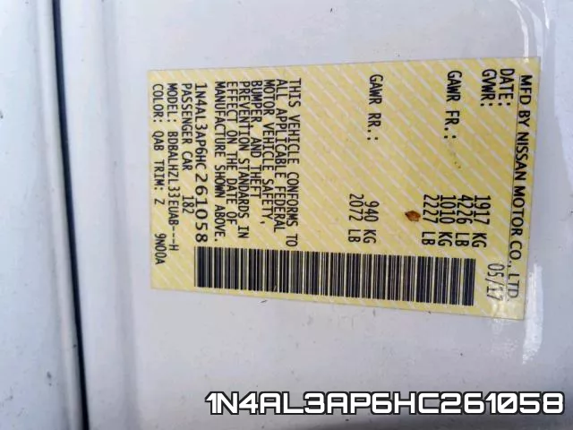 1N4AL3AP6HC261058 фото 2
