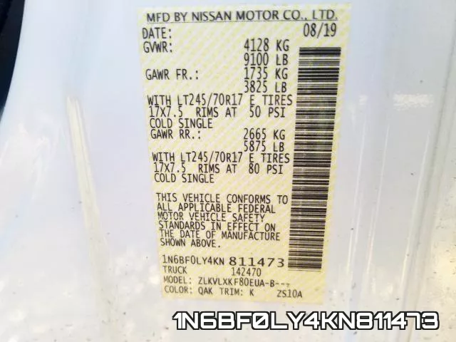 1N6BF0LY4KN811473 фото 2