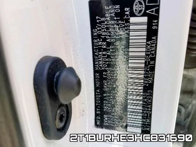 2T1BURHE3HC831690 фото 2