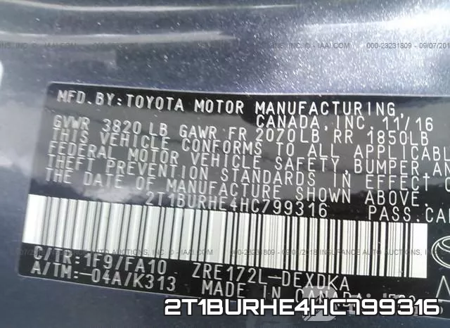 2T1BURHE4HC799316 фото 10