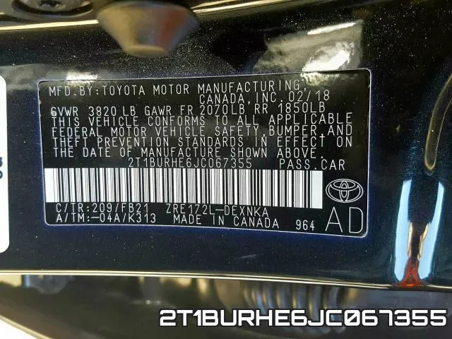 2T1BURHE6JC067355 фото 2