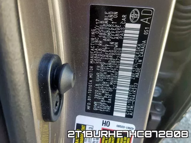 2T1BURHE7HC872808 фото 2