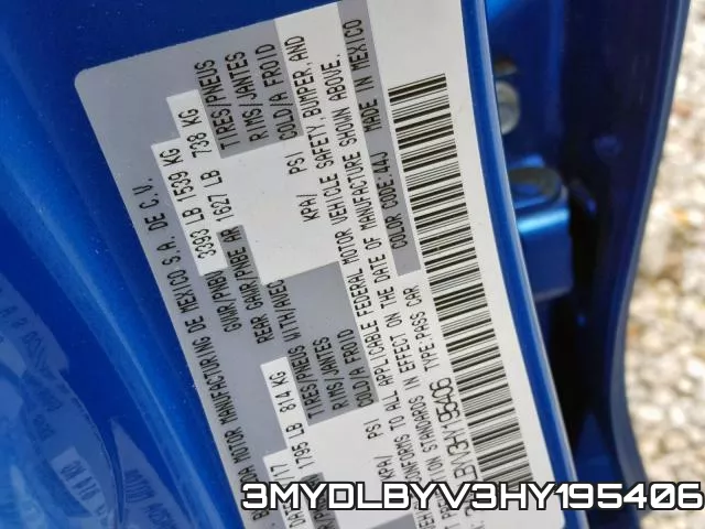 3MYDLBYV3HY195406 фото 2