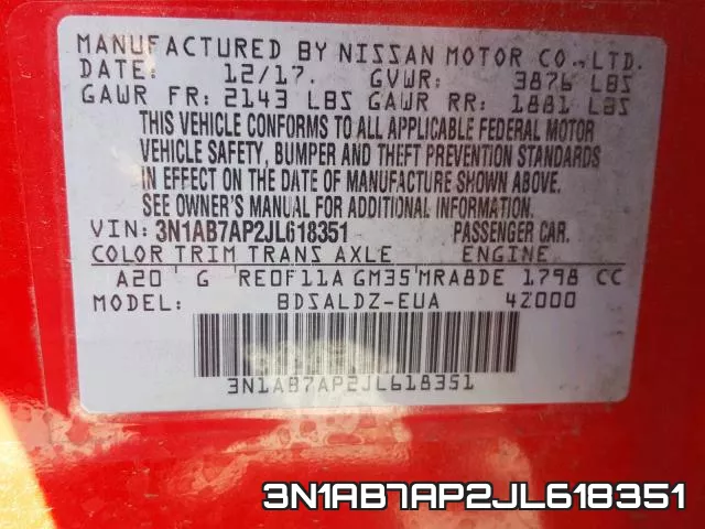 3N1AB7AP2JL618351 фото 2