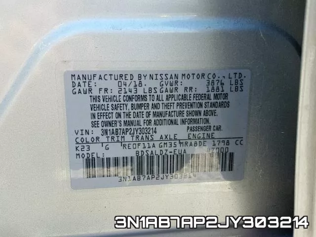 3N1AB7AP2JY303214 фото 2