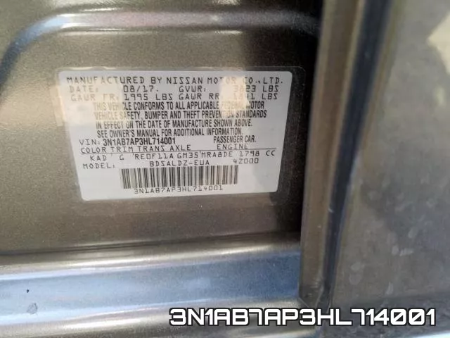 3N1AB7AP3HL714001 фото 2