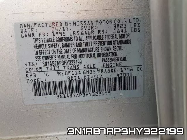 3N1AB7AP3HY322199 фото 2