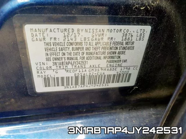 3N1AB7AP4JY242531 фото 2