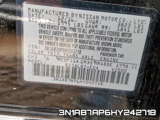 3N1AB7AP6HY242718 фото 2