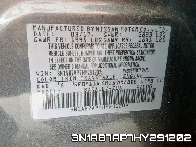3N1AB7AP7HY291202 фото 2