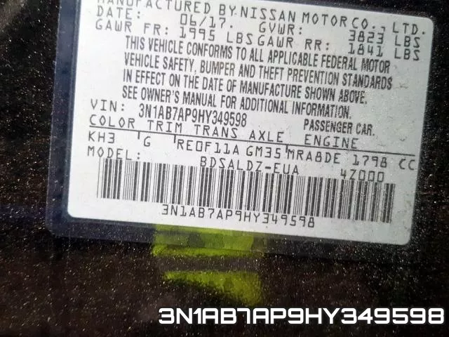 3N1AB7AP9HY349598 фото 2