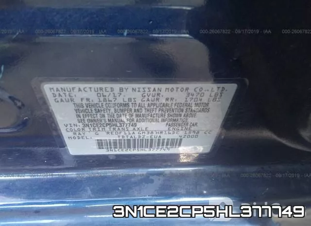 3N1CE2CP5HL377749 фото 10