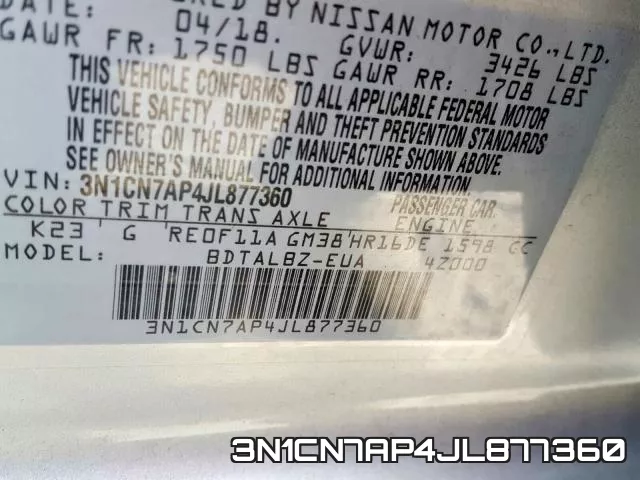 3N1CN7AP4JL877360 фото 2