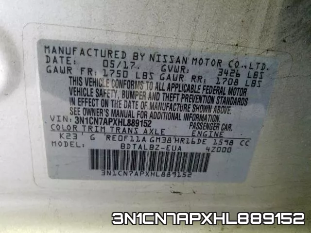 3N1CN7APXHL889152 фото 2