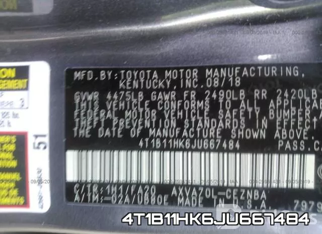 4T1B11HK6JU667484 фото 10