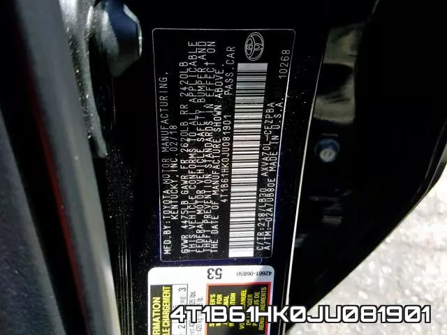 4T1B61HK0JU081901 фото 2