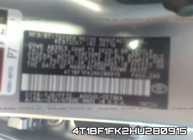 4T1BF1FK2HU280915 фото 10