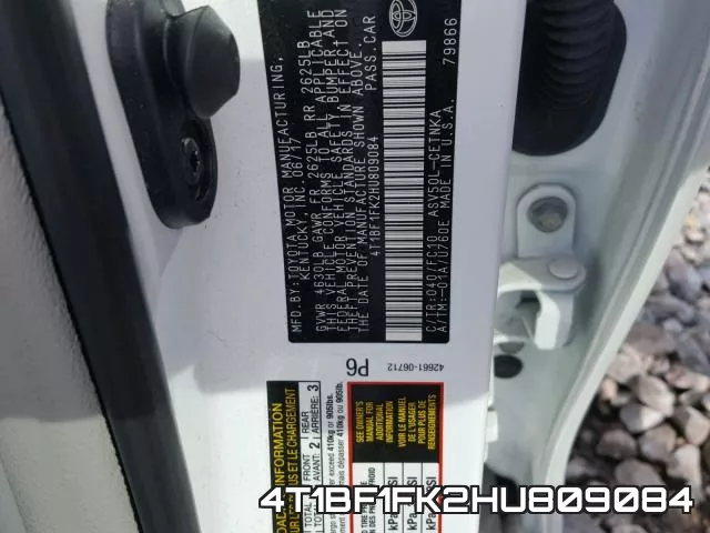 4T1BF1FK2HU809084 фото 2
