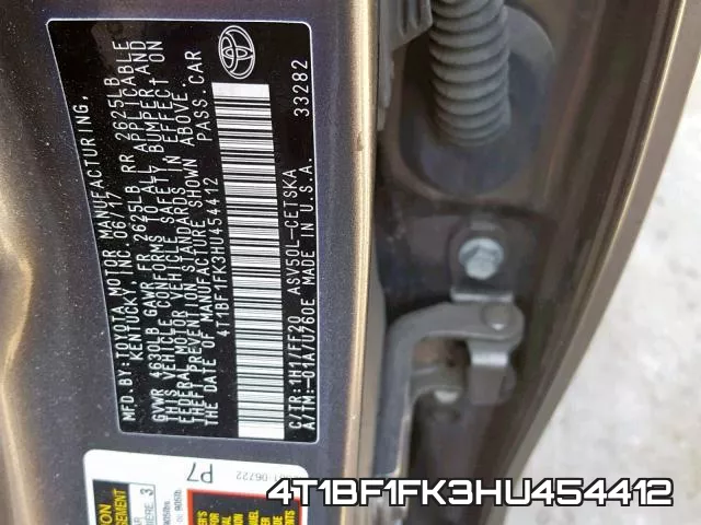 4T1BF1FK3HU454412 фото 2