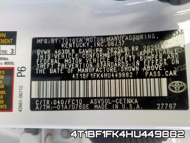 4T1BF1FK4HU449882 фото 2