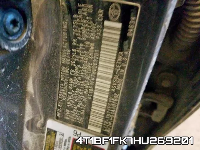 4T1BF1FK7HU269201 фото 2
