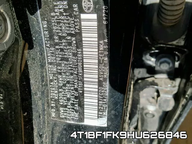 4T1BF1FK9HU626846 фото 2