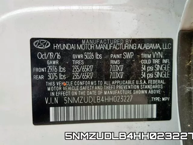 5NMZUDLB4HH023227 фото 2