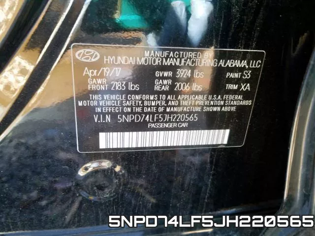 5NPD74LF5JH220565 фото 2