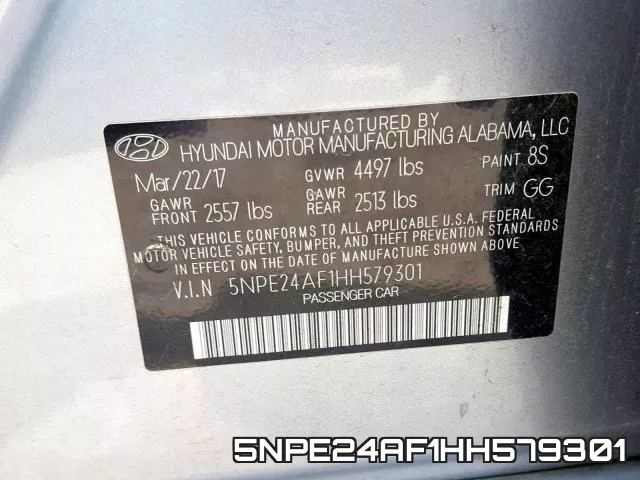 5NPE24AF1HH579301 фото 2