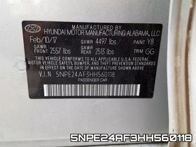 5NPE24AF3HH560118 фото 2