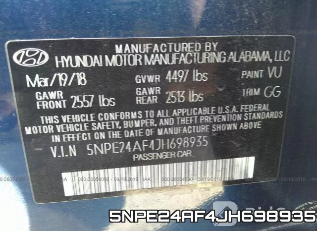 5NPE24AF4JH698935 фото 10
