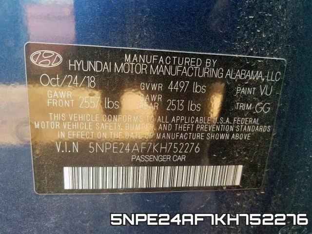 5NPE24AF7KH752276 фото 2