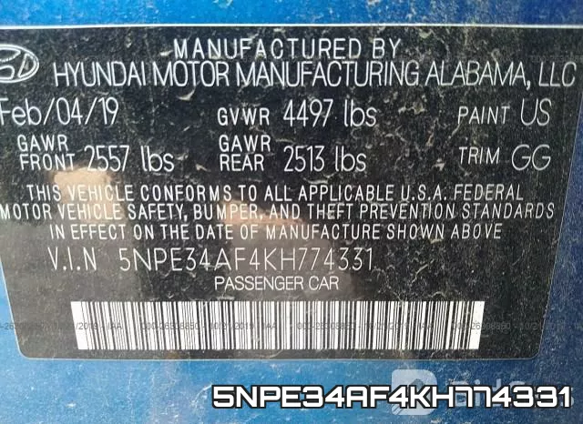 5NPE34AF4KH774331 фото 10