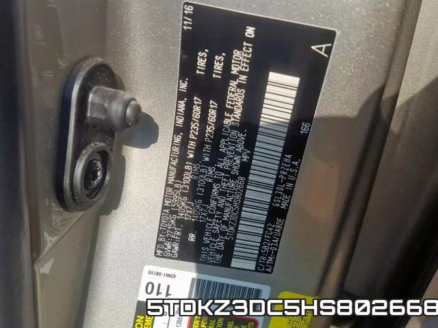 5TDKZ3DC5HS802668 фото 2
