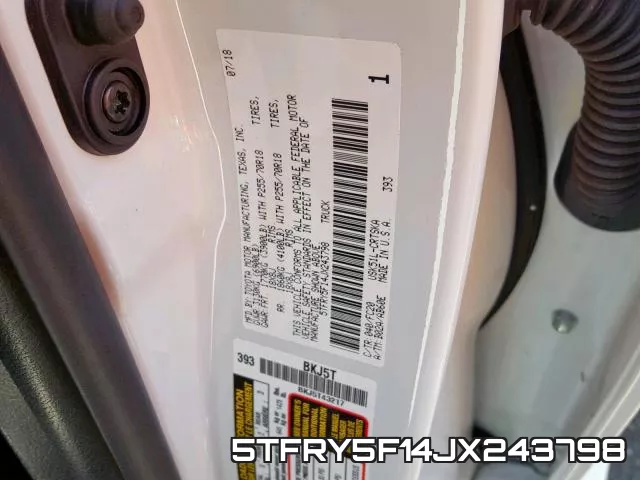 5TFRY5F14JX243798 фото 2