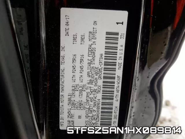 5TFSZ5AN1HX089814 фото 2