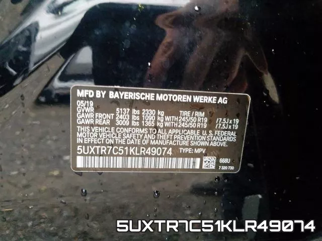 5UXTR7C51KLR49074 фото 2