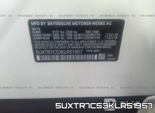 5UXTR7C53KLR51957 фото 10