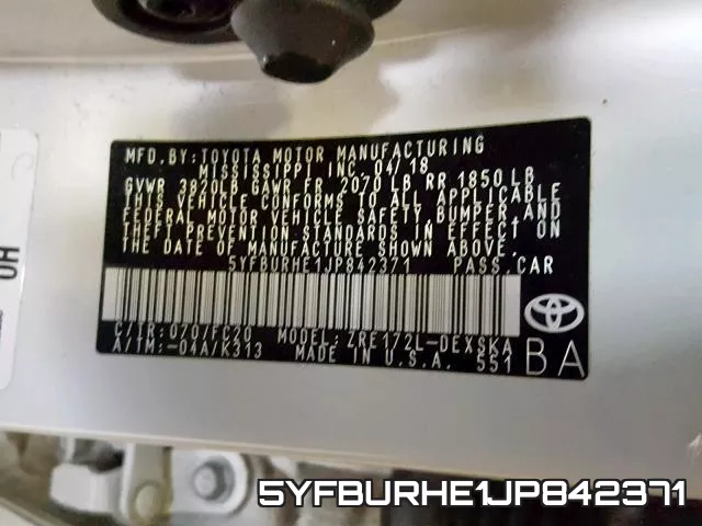 5YFBURHE1JP842371 фото 2