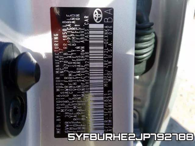 5YFBURHE2JP792788 фото 2