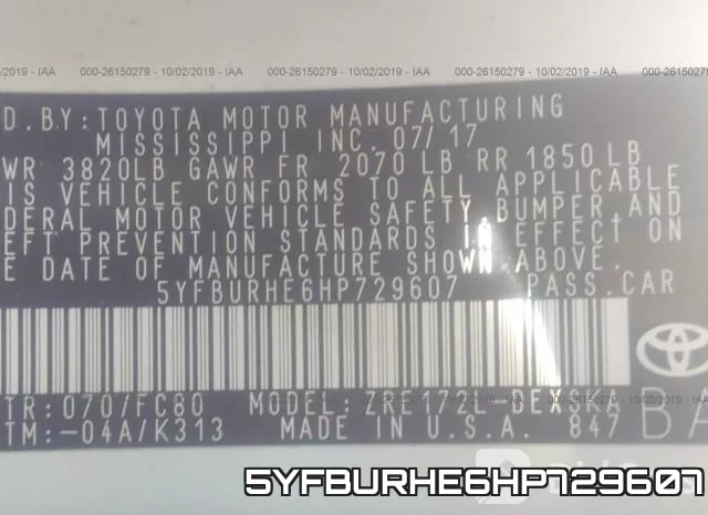 5YFBURHE6HP729607 фото 10