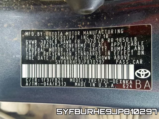 5YFBURHE9JP810297 фото 2